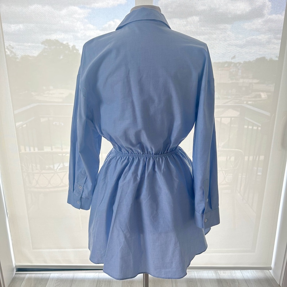 Zara Women's Blue Faux Wrap Dress - Picture 6 of 6